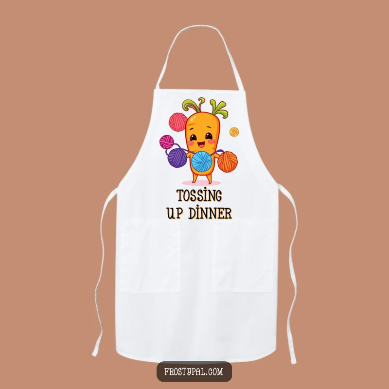 Funny Carrot Juggling Yarn Apron - Kitchen Crafter Wear Gift