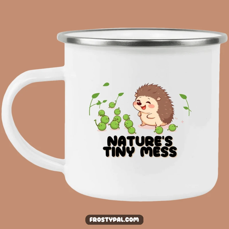 Funny Hedgehog Pea Herder Camping Mug - Outdoor Giggling Prickly Pal Adventure Gift