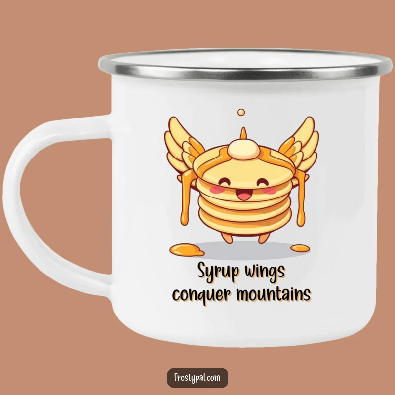 Funny Flying Pancakes Camping Mug: Hilarious Outdoor Drinkware for Campfire Stories