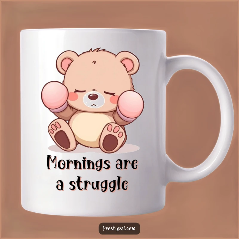 Funny Sleepy Bear Cub Mug: Adorable & Hilarious Gift for Clumsy Friends
