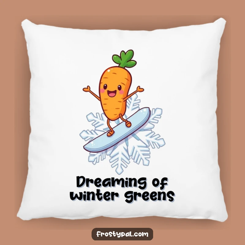 Funny Carrot Pillow: Cozy Snow Surfer, Hilarious Accent for Sofa and Bed