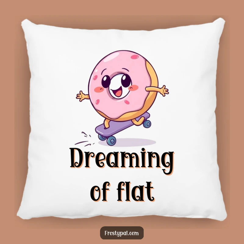 Funny Donut Skater Pillow - Cozy Comfort for the Determined!