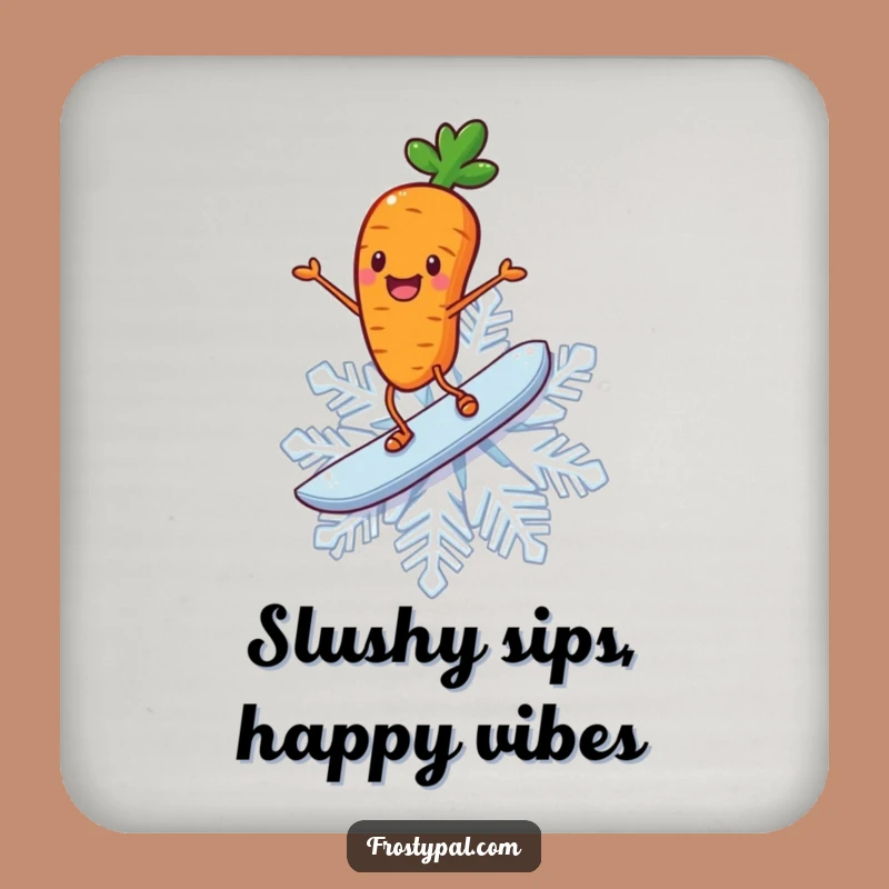 Funny Carrot Coaster: Snow Wave Rider, Hilarious Bar Accessory for Drink Protection