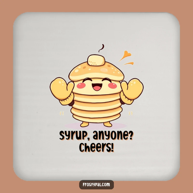 Funny Pancake Coaster: Breakfast High-Five, Hilarious Bar Accessory for Table Protection