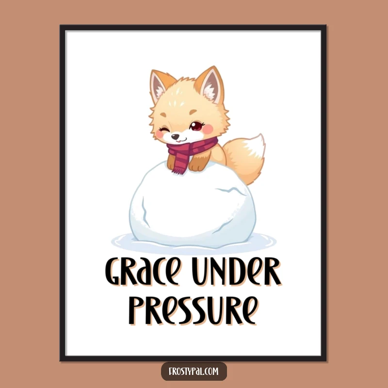 Funny Fox Poster: Arctic Mishap Art, Hilarious Wall Decor for Winter Wonderland