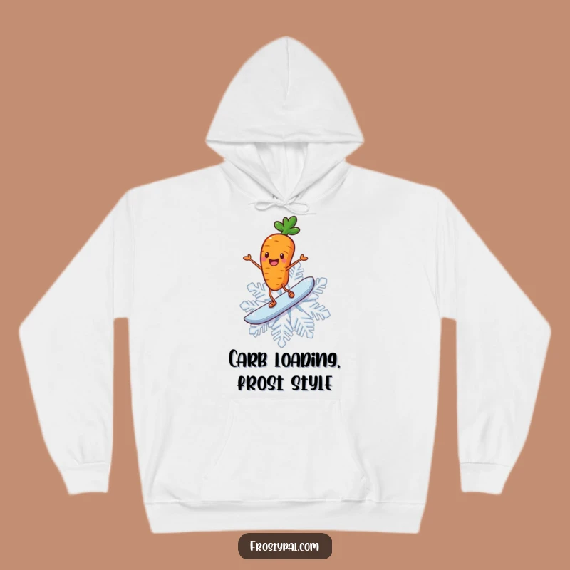 Funny Carrot Hoodie: Winter Surfer Style, Hilarious Cozy Wear for Snow Lovers