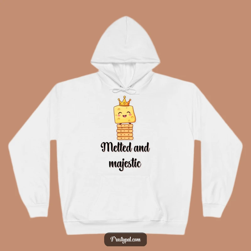 Funny Cheese King Hoodie - Cozy Crowned Cheese Cracker Stack Gift for Ultimate Comfort