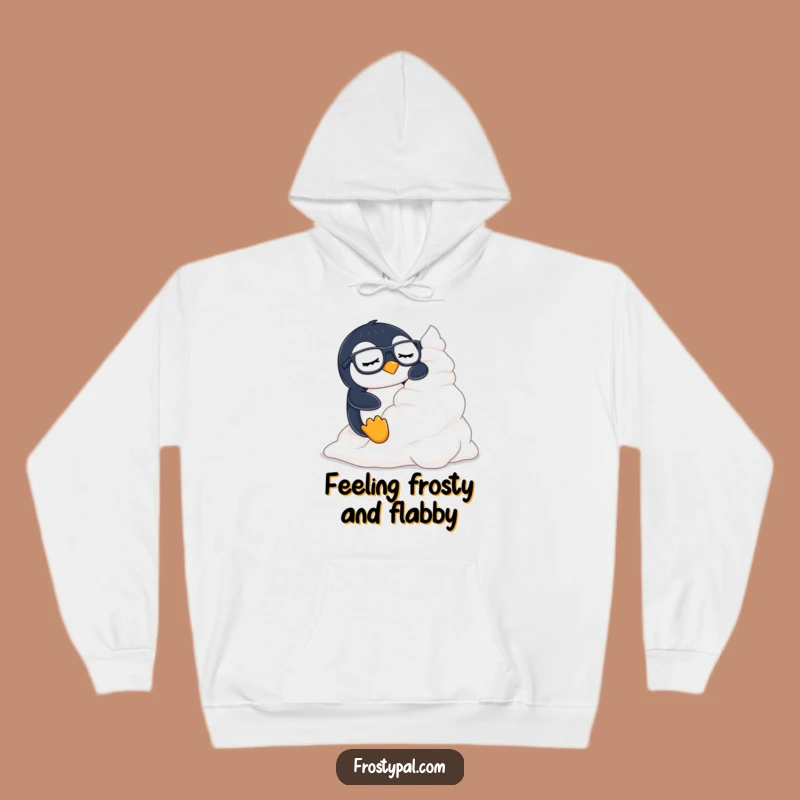 Funny Penguin Hoodie: Cozy Cream Slide, Hilarious Apparel for Winter Comfort