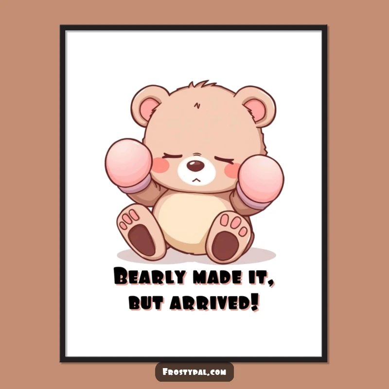 Funny Free Printable Bear Cub Art: Sleepy & Clumsy - Humorous Wall Decor