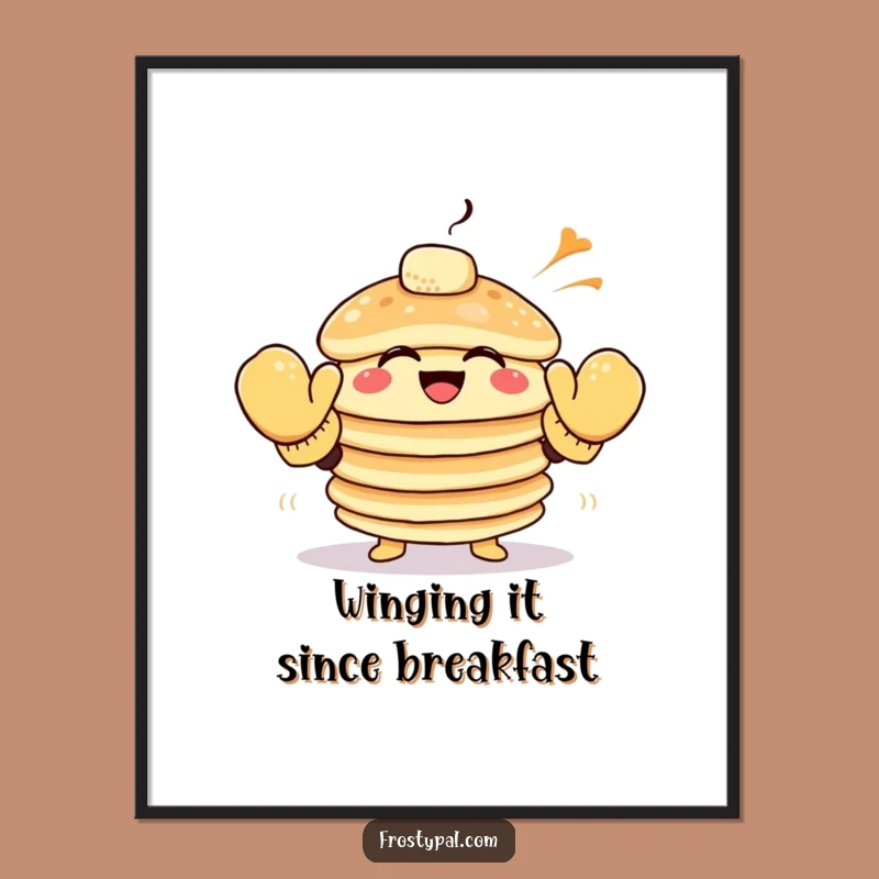 Funny Free Printable Wall Art: Pancake's High-Five Wind - Whimsical Downloadable Decor