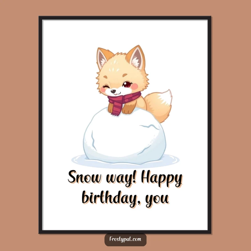 Funny Free Printable Wall Art: Arctic Fox's Snowball Fail - Whimsical Downloadable Decor