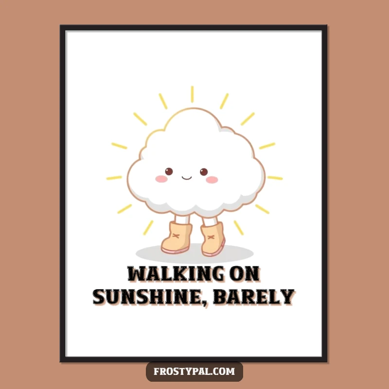 Funny Free Printable Wall Art: Cloud Boots - Humorous Downloadable Decor DIY Gift