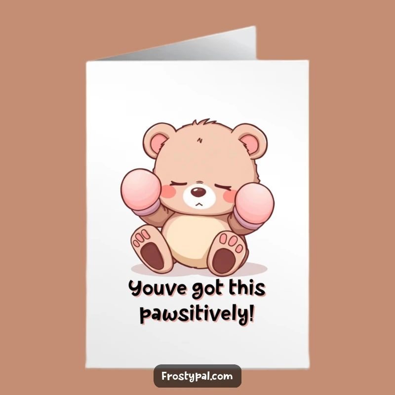 Free Printable Bear Cub Congrats Card: Clumsy Cub - Humorous Downloadable