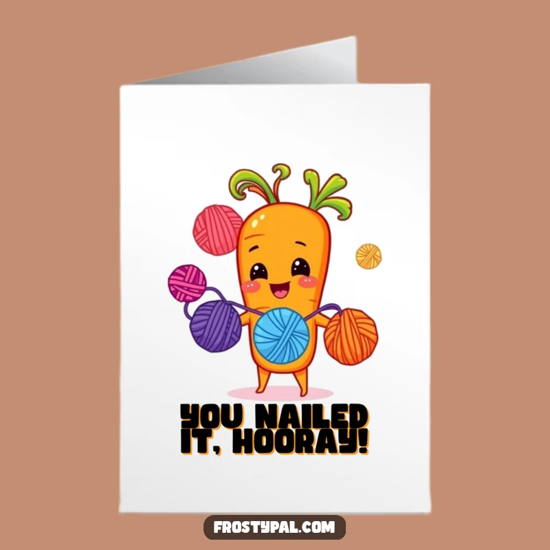 Free Printable Congrats Card: Carrot Juggling Success - Downloadable Gift