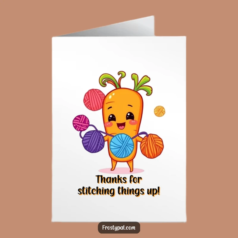 Hilarious Thank You Card: Carrot Yarn Thanks - Free Printable