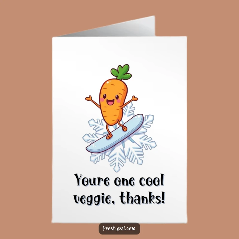 Free Printable Thank You Card: Carrot's Snowflake Surf - Whimsical Appreciation Gift