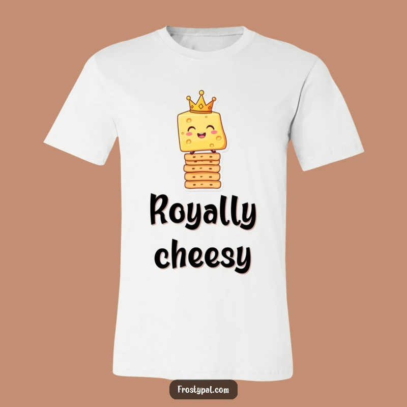 Funny Cheese King T-Shirt - Hilarious Crowned Cheese Cracker Stack Apparel as a Gift