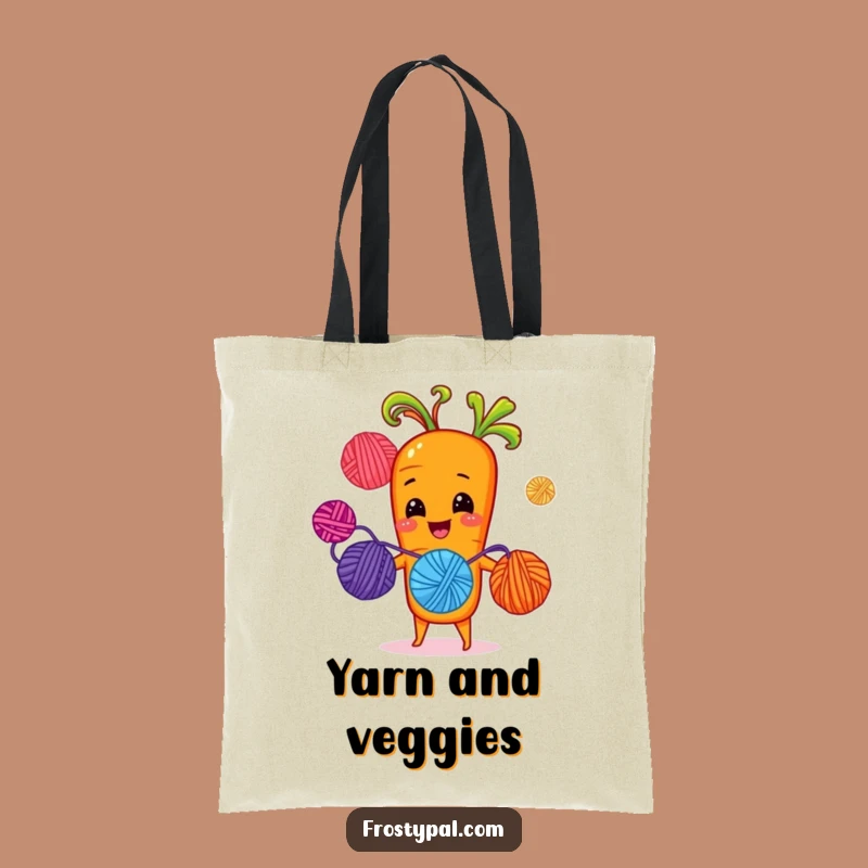 Funny Carrot Juggling Yarn Tote Bag - Chic Crafter Accessory Gift
