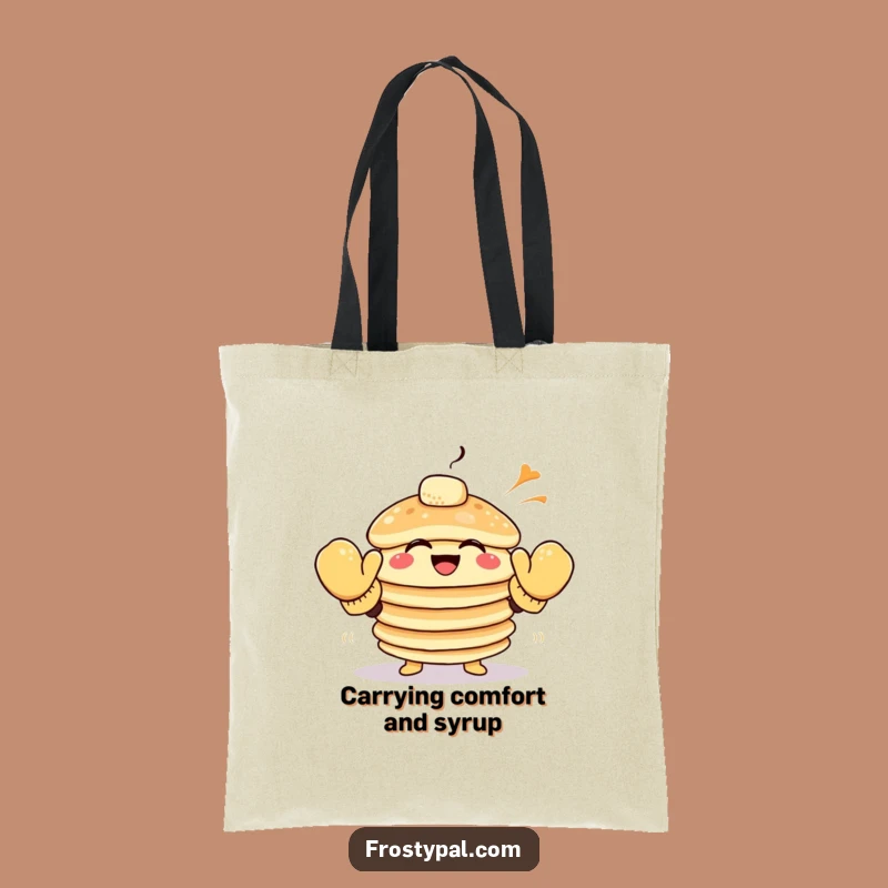 Funny Pancake Tote Bag: Breakfast Adventure, Hilarious Accessory for Market Trips