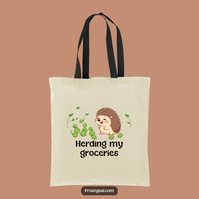 Funny Hedgehog Pea Herder Tote Bag - Cute Giggling Prickly Pal Carryall Gift